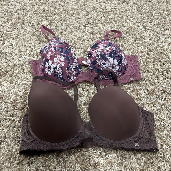 Lucky Brand Women’s Size 36C Bras Lot Of 2 Floral Lace Brown - Picture 1 of 3